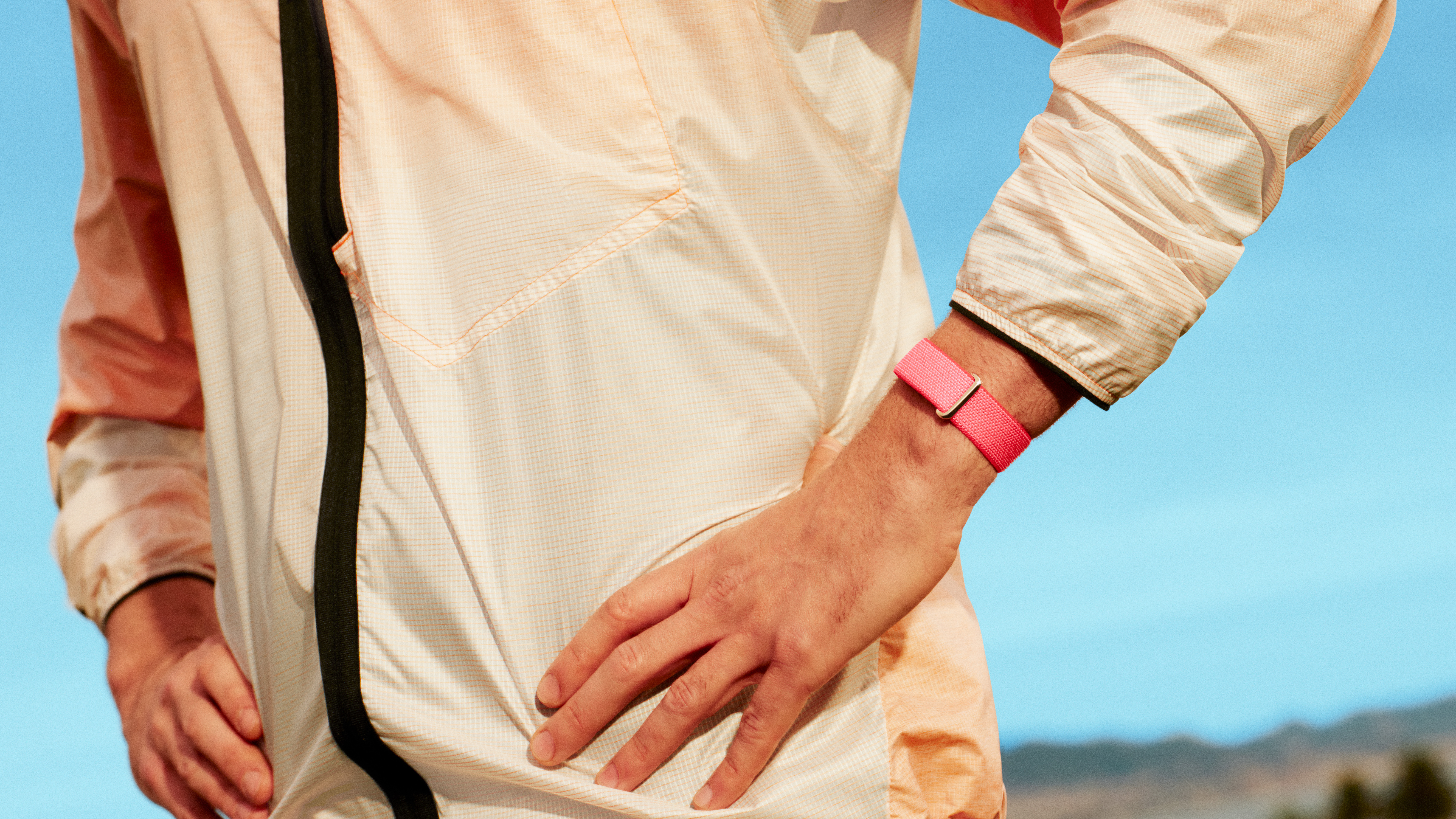 Close-up of the Fitbit Air fitness tracker