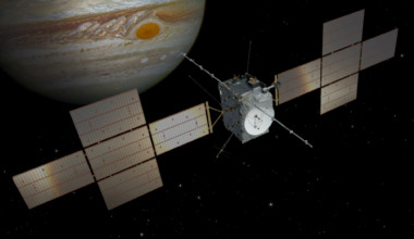 Artist's impression of the ESA JUICE spacecraft. (Credit: ESA)