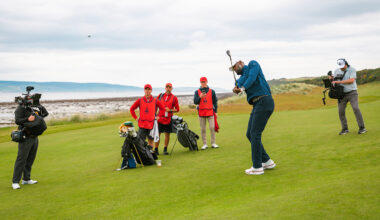 LeBron James shooting his new YouTube golf series in Scotland