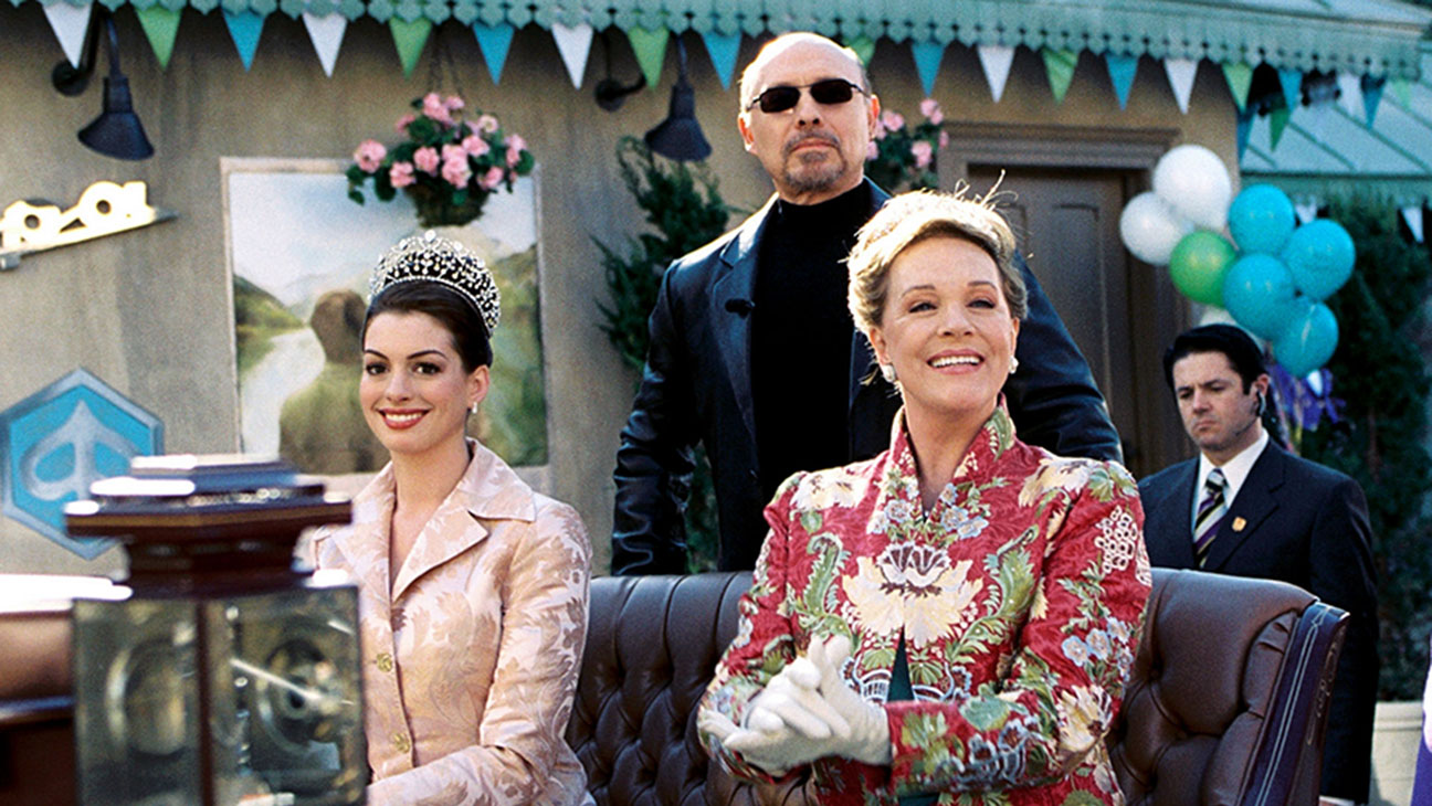 From left: Anne Hathaway, Hector Elizondo, Julie Andrews in ‘The Princess Diaries 2: Royal Engagement’