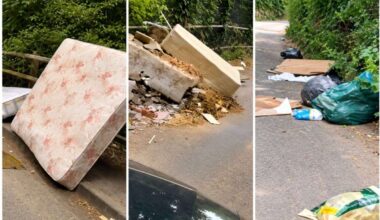 Fly-tipping dumped along 200 metres of Mill Lane in Yalding caught on video
