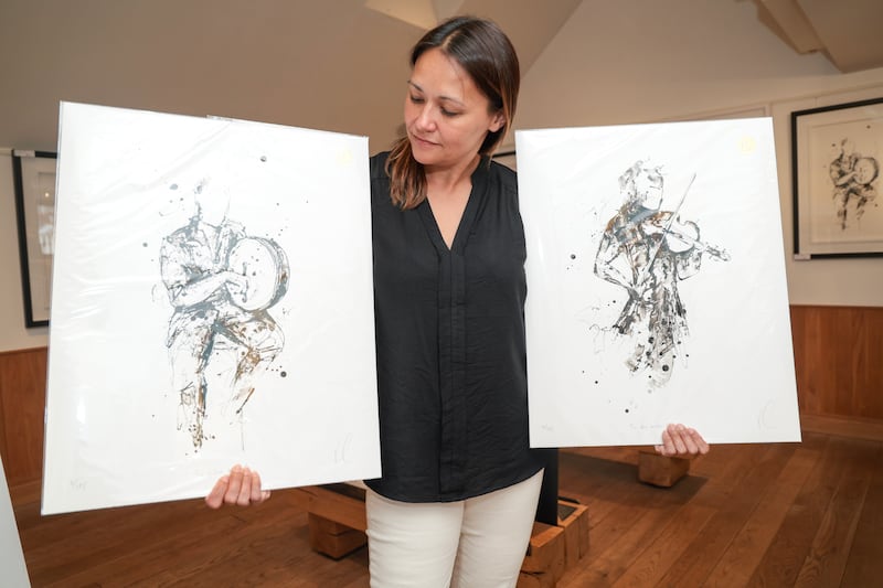 Artist Kathryn Callaghan ahead of the official launch of her Ireland Collection at Yard Gallery in Holywood. PICTURE: BRIAN LINCOLN