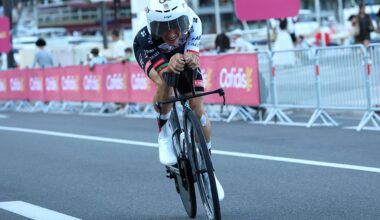 MONACO, MONACO - AUGUST 22: Joao Almeida of Portugal and UAE Team Emirates XRG competes during the La Vuelta - 81st Tour of Spain 2026, Stage 1 a 9.4km individual time trial stage from Monaco to Monaco / #UCIWT / on August 22, 2026 in Monaco, Monaco. (Photo by Alexander Hassenstein/Getty Images)