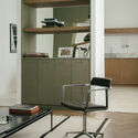 © Jean Baptiste Thiriet Lecomte Apartment / Atelier Orzan - Interior Photography, Kitchen, Wood, Table, Shelving, Chair