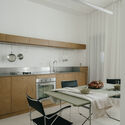 © Jean Baptiste Thiriet Lecomte Apartment / Atelier Orzan - Interior Photography, Kitchen, Wood, Countertop, Chair, Lighting, Table, Glass