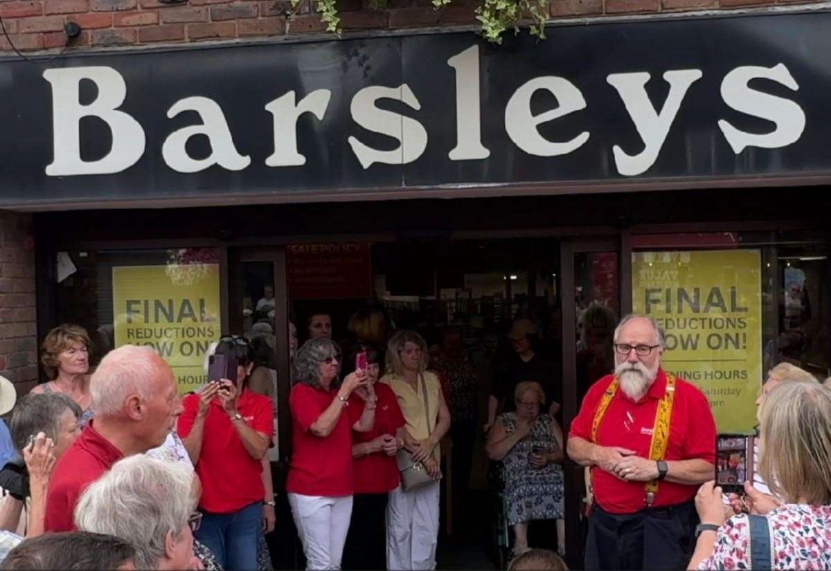 Shoppers gather to bid farewell to Barsleys Department Store in Paddock Wood after 135 years of trading