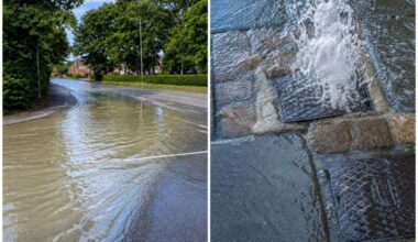 3,200 homes affected after burst water main floods Tonbridge road as Chatham leak creates fountain