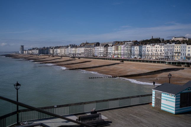 HASTINGS, ENGLAND - MARCH 20: Victorian housing lines the beach front on March 20, 2024 in Hastings, England. Figures released by the Office for National Statistics (ONS) show that in the three months to January, 9.3 million people in the UK were economically inactive. This represents a ten-year high and is up 819,000 on pre-Covid levels. Hastings has recorded one of the highest levels of economic inactivity in the country with 14.7pc of people not working because of long-term illness last year. (Photo by Carl Court/Getty Images)