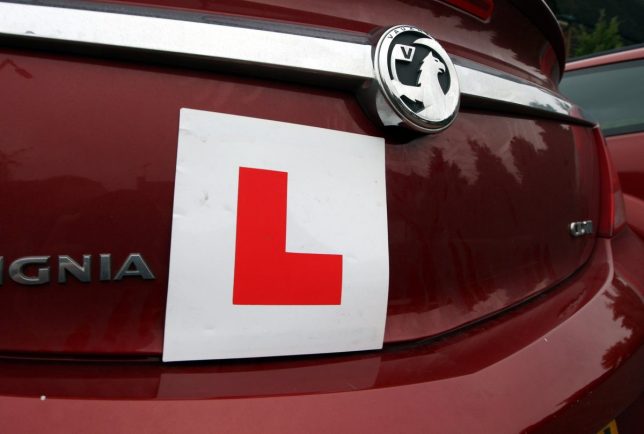 File photo dated 13/10/10 of a learner driver L plate. Driving test candidates should be asked if they would like their examiner to be 
