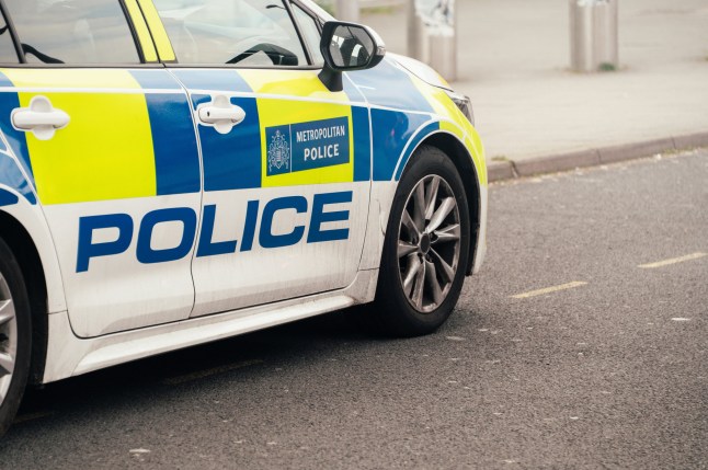 Detail of a Metropolitan Police car in the UK