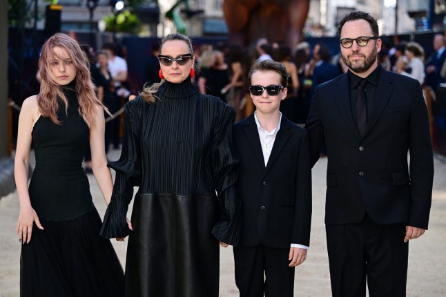 Mandatory Credit: Photo by Anthony Harvey/Shutterstock (16964051eo) Edie, Samantha Morton, Theodore and Harry Holm 'The Odyssey' film premiere, London, UK - 06 Jul 2026