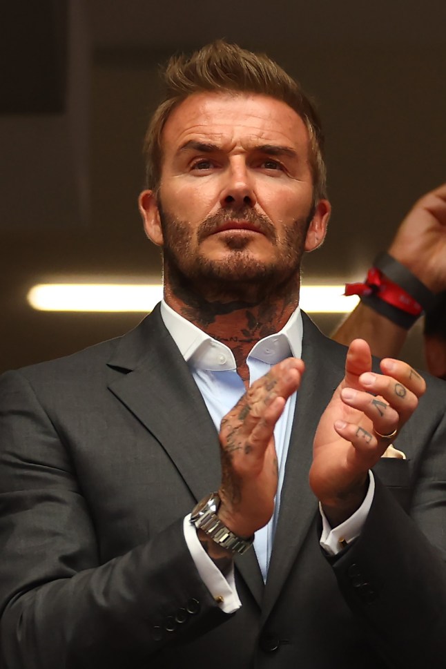 Close up of David Beckham