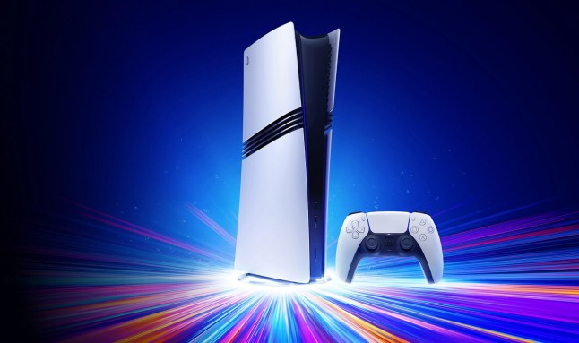 PS5 console with rainbow effect coming out the bottom