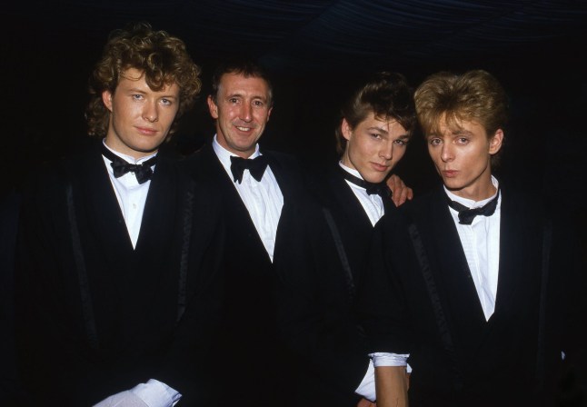 Magne Furuholmen, manager Terry Slater, Morten Harket and Paul Waaktaar-Savoy