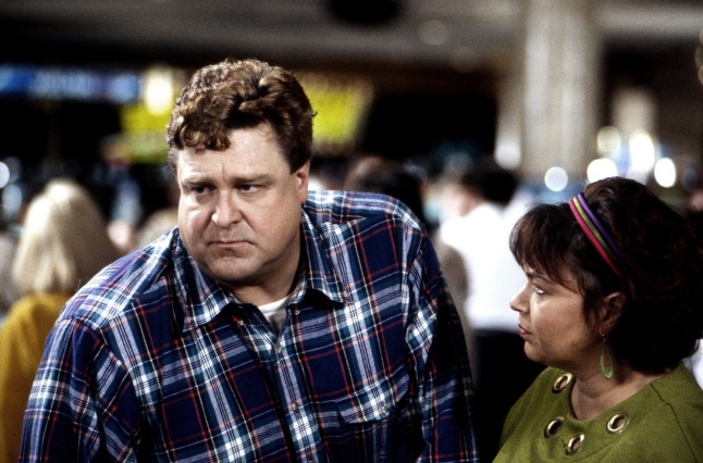No Merchandising. Editorial Use Only. No Book Cover Usage. Mandatory Credit: Photo by Carsey-Werner Co/Everett/Shutterstock (14501318ch) ROSEANNE, from left, John Goodman, Roseanne, (aka Roseanne Barr, aka Roseanne Arnold), 1988-2018 (1991 photo). ph: Bob D'Amico / ?Carsey-Werner / Paramount Television / ABC / courtesy Everett Collection Roseanne