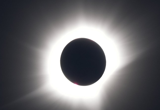 A view of the total eclipse, as the Moon passes between the Earth and the Sun, as seen from on board the Ambassador cruise ship Ambition, off the coast of Greenland. Picture date: Wednesday August 12, 2026. PA Photo. Photo credit should read: Owen Humphreys/PA Wire