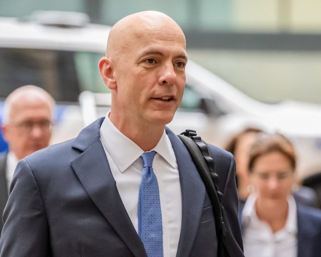 Attorney Paul Schmidt, representing Meta Platforms Inc., arrives at the Ronald V. Dellums Federal Building & US Courthouse in Oakland, California, US, on Tuesday, Aug. 18, 2026. Meta Platforms Inc. is headed to court Tuesday for a high-stakes showdown with a coalition of state attorneys general over claims that the company deliberately designed Facebook and Instagram to encourage compulsive use among young users. Photographer: David Paul Morris/Bloomberg via Getty Images