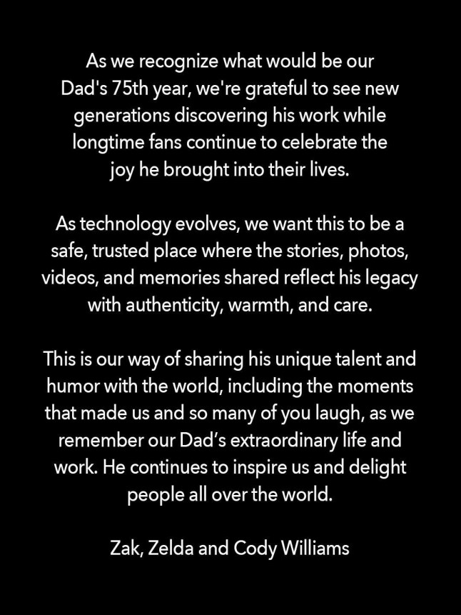 Robin Williams' kids reopen his Instagram 12 year after death to 'combat slop'