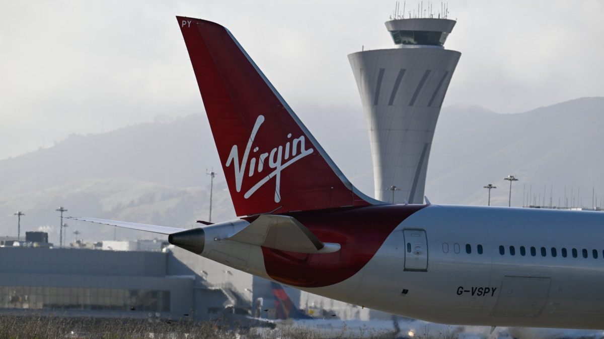 SAN FRANCISCO, CALIFORNIA - MAY 12: A Virgin Atlantic Airline plane is taxiing to takeoff from San Francisco International Airport (SFO) in San Francisco, California, United States on May 12, 2026. (Photo by Tayfun Coskun/Anadolu via Getty Images)