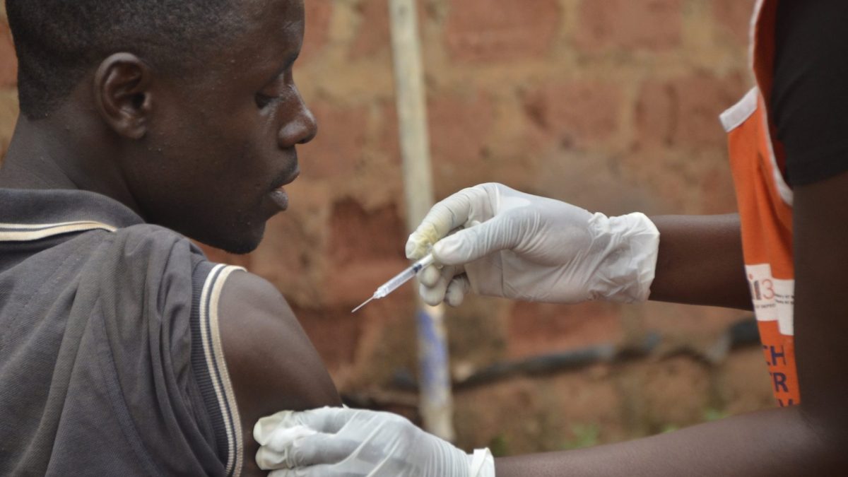KAMPALA, UGANDA - FEBRUARY 01: Uganda launches the first phase of the vaccination campaign for high-risk groups and health workers as part of the fight against the M pox virus (Mpox) epidemic in Kampala, Uganda on February 01, 2025. The 2,000 doses of vaccine donated by the African Centres for Disease Control and Prevention (Africa CDC) are planned to be injected to 1,000 people by health workers. (Photo by Nicholas Kajoba/Anadolu via Getty Images)
