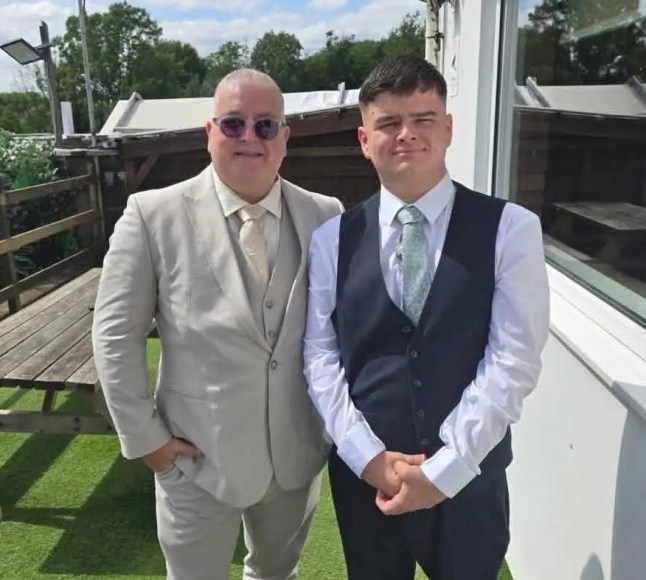 Matthew Ball (Right), pictured with his father Justin (Left) in suits. (Picture: Wales News Service)