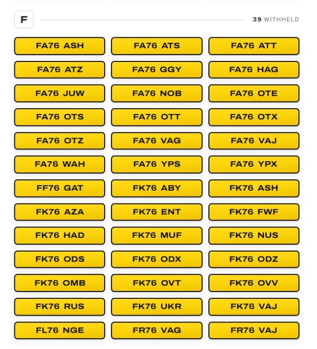 The DVLA has banned more than 500 new '76' number plates before they even reach Britain's roads amid concerns they could cause offence or make controversial statements. https://www.thisismoney.co.uk/money/cars/article-16085159/Banned-76-car-number-plates-500-outlawed-rude-offensive-road-including-SH76-TTY-GO76-WAR.html