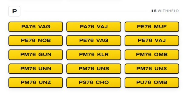 The DVLA has banned more than 500 new '76' number plates before they even reach Britain's roads amid concerns they could cause offence or make controversial statements. https://www.thisismoney.co.uk/money/cars/article-16085159/Banned-76-car-number-plates-500-outlawed-rude-offensive-road-including-SH76-TTY-GO76-WAR.html