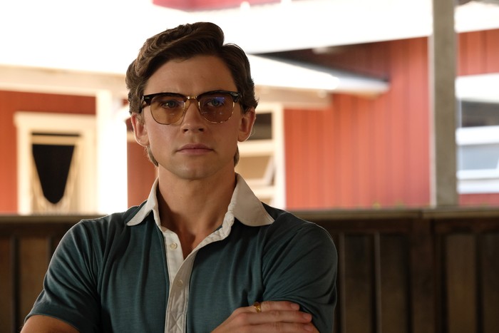 Igby Rigney as Bret in a shirt and sunglasses in The Shards.