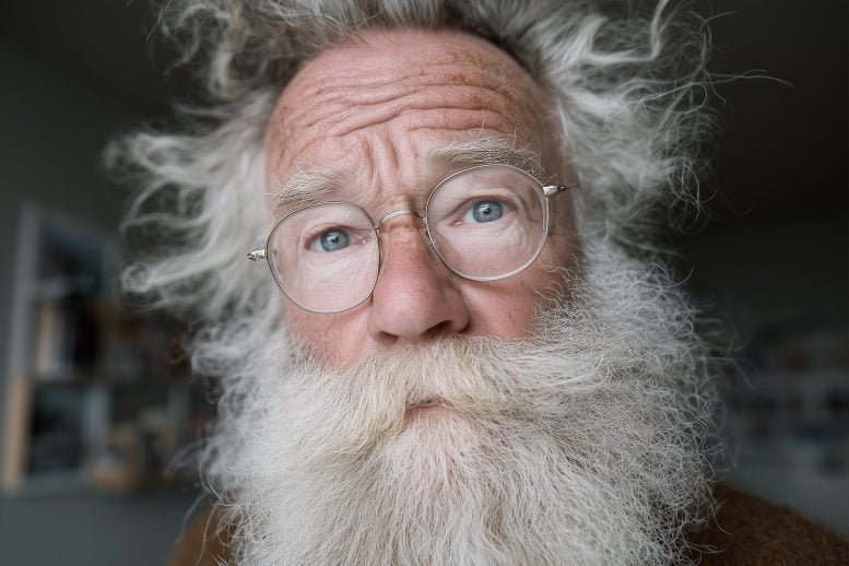 Smart Elderly Senior Man Close Up