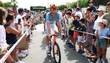 Joshua Tarling (Netcompany INEOS) prior to Stage 3 of the 2026 Vuelta a Espa&ntilde;a (Photo by Alexander Hassenstein/Getty Images)