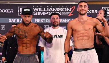 Troy Williamson vs Callum Simpson 2 live scorecard and fight result