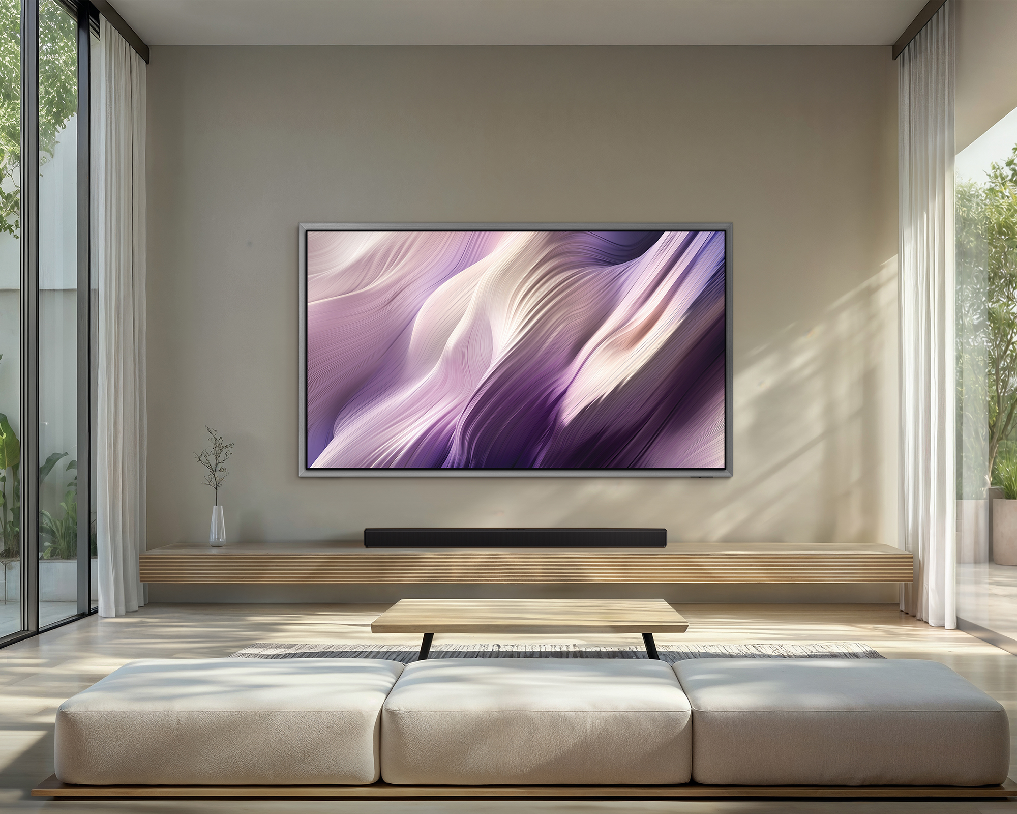 Samsung tv on the wall