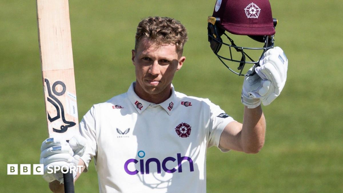 Nathan McSweeney raises his bat