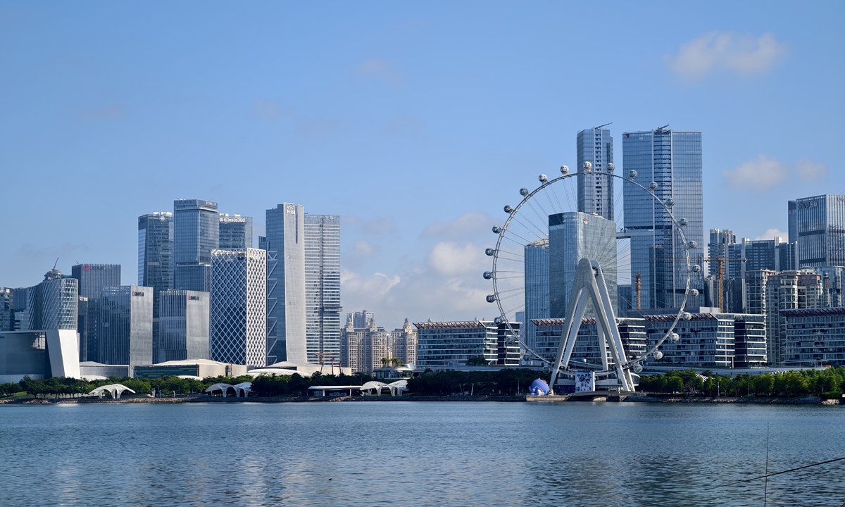 A photo shows part of the skyline in Shenzhen, South China