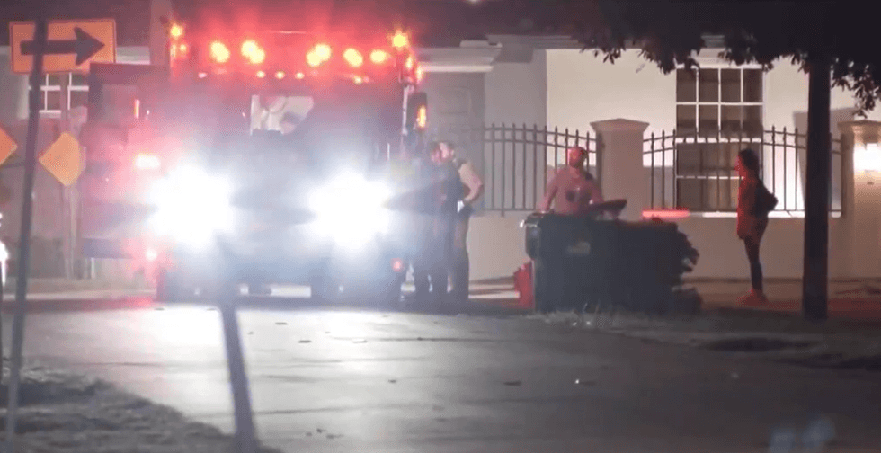 Ambulance outside Perez Hilton's home