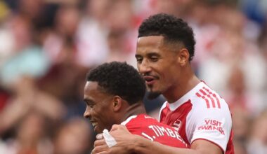 Saliba + Timber injury latest, Arteta on Saka + Rice