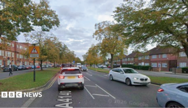 A general view of cars on Honeypot Lane.