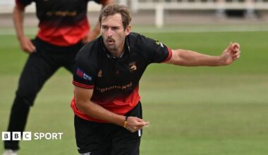 Ruan de Swardt in action for Leicestershire Foxes during the 2026 season