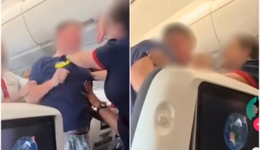 Shocking moment BA flight attendant holds back drunk passenger before he is arrested at Heathrow - London Evening Standard