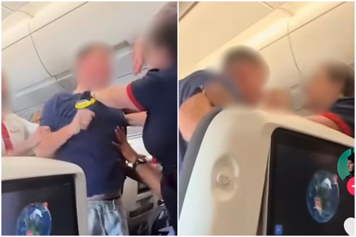 Shocking moment BA flight attendant holds back drunk passenger before he is arrested at Heathrow - London Evening Standard