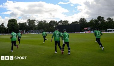 Ireland players take the field at Stormont
