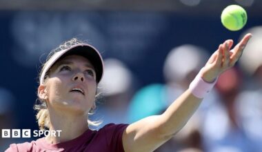 Katie Boulter prepares to serve