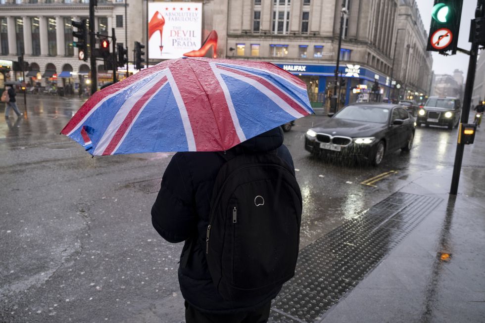 British umbrella on London street