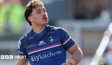 Seth Nikotemo after scoring a try for Wakefield Trinity