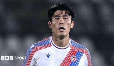 Takehiro Tomiyasu playing for Crystal Palace during a pre-season friendly against AlUla in 2026