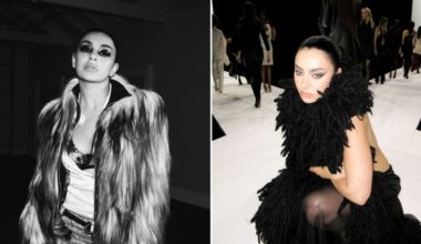 Stills from Charli XCX's "Rock Music" and "SS26" music videos for her album "Music, Fashion, Film."