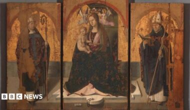 Five of the surviving panels of the San Gregorio Polyptych by Antonello da Messina.