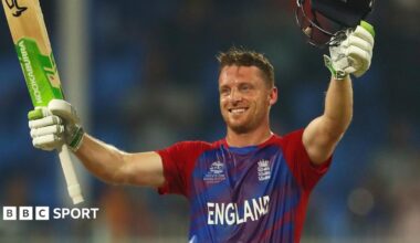 Screenshot of Jos Buttler at the point a bowler delivers