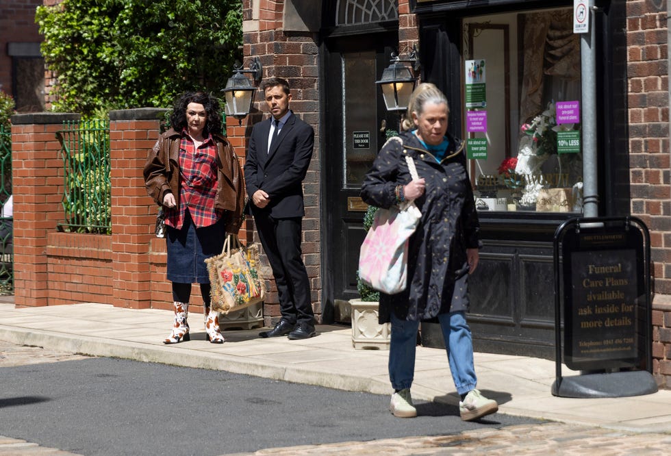 Todd Grimshaw, Celeste, Bernie Winter-Alahan, Coronation Street todd grimshaw, celeste, bernie winteralahan, coronation street