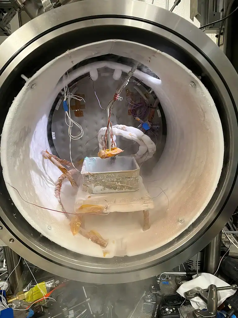 Microwave spacecraft component for deep space exploration testing.